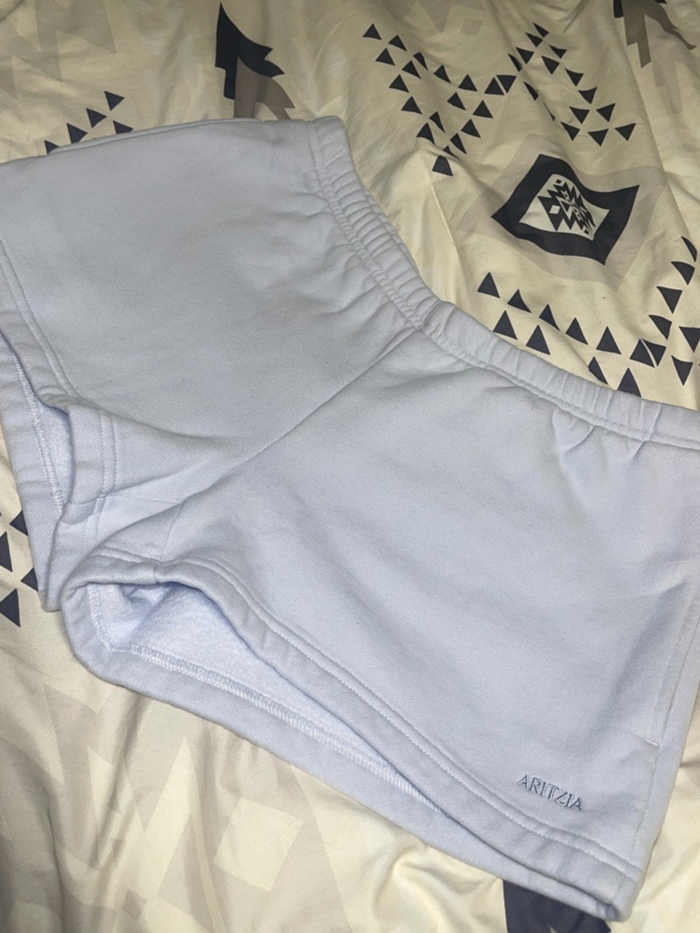 Aritzia Pale Blue Fleece Athletic Lounge Shorts